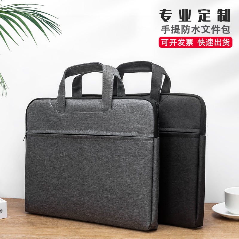 Portable Meeting Document Bag Waterproof Zipper Computer Bag Office File Information Bag Large Capacity Document Bag Printable - Image 4